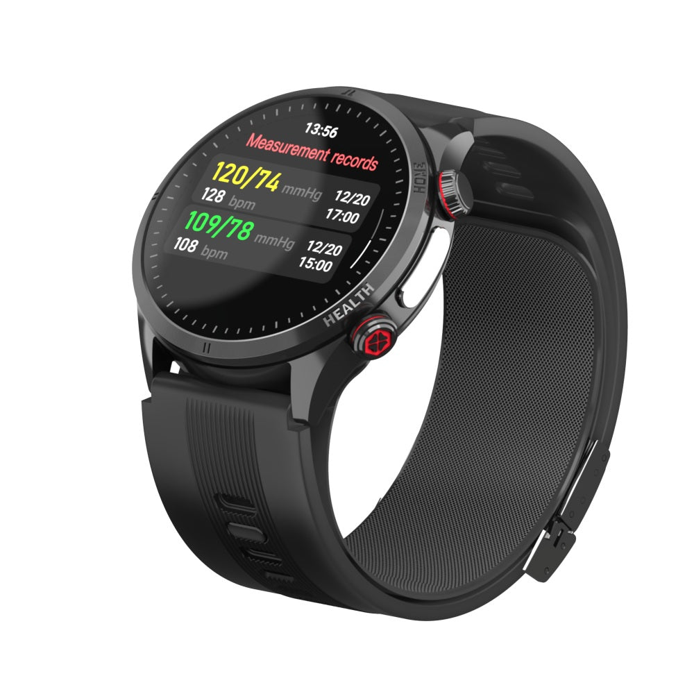 Fitaos Max 5 High Precision Air Pump Blood Pressure ECG Blood Sugar Blood Oxygen Monitoring SmartWatch