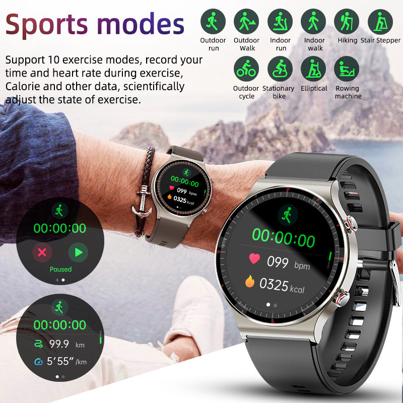 FITAOS ECG Blood Oxygen Heart rate Health Monitoring Smart Watch Pro1 for Women or Men