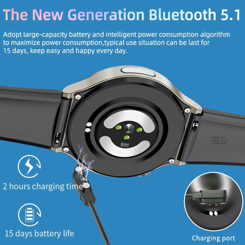 FITAOS ECG Blood Oxygen Heart rate Health Monitoring Smart Watch Pro1 for Women or Men