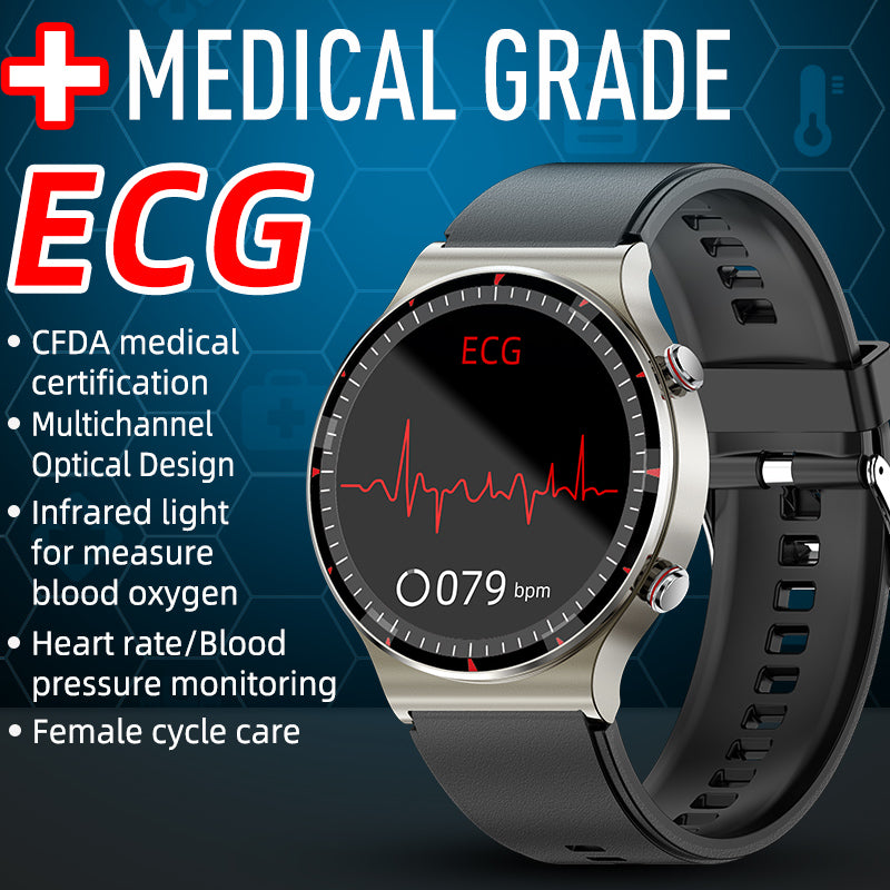 FITAOS ECG Blood Oxygen Heart rate Health Monitoring Smart Watch Pro1 for Women or Men