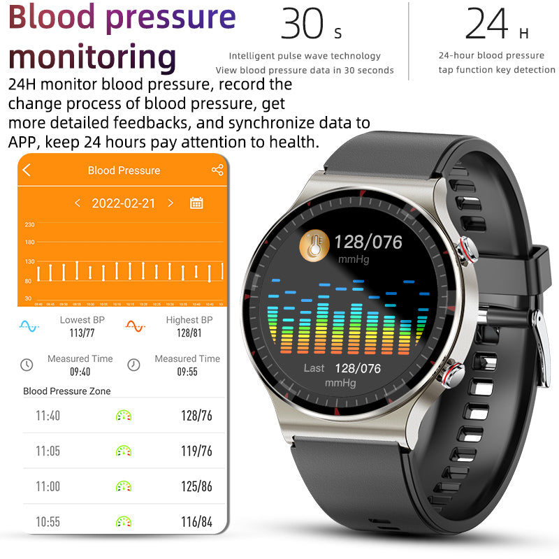 FITAOS ECG Blood Oxygen Heart rate Health Monitoring Smart Watch Pro1 for Women or Men