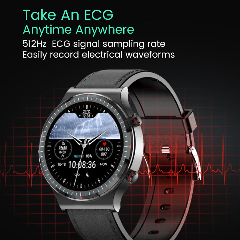 FITAOS ECG Blood Oxygen Heart rate Health Monitoring Smart Watch Pro1 for Women or Men