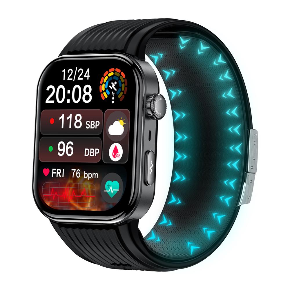 FITAOS Max 7 smartwatch with air pump blood pressure tracking and one-tap SOS