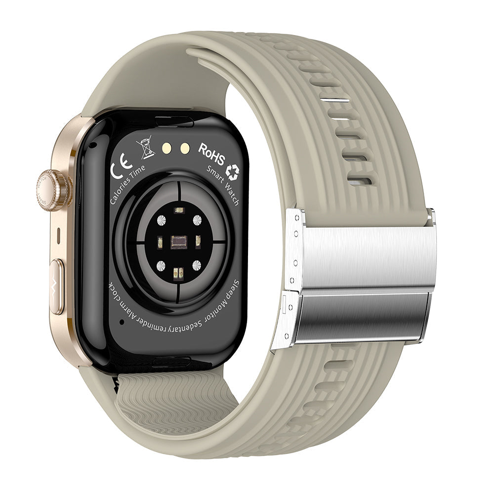 Back of the FITAOS Max 7 smartwatch showing the air vent of its built-in air pump