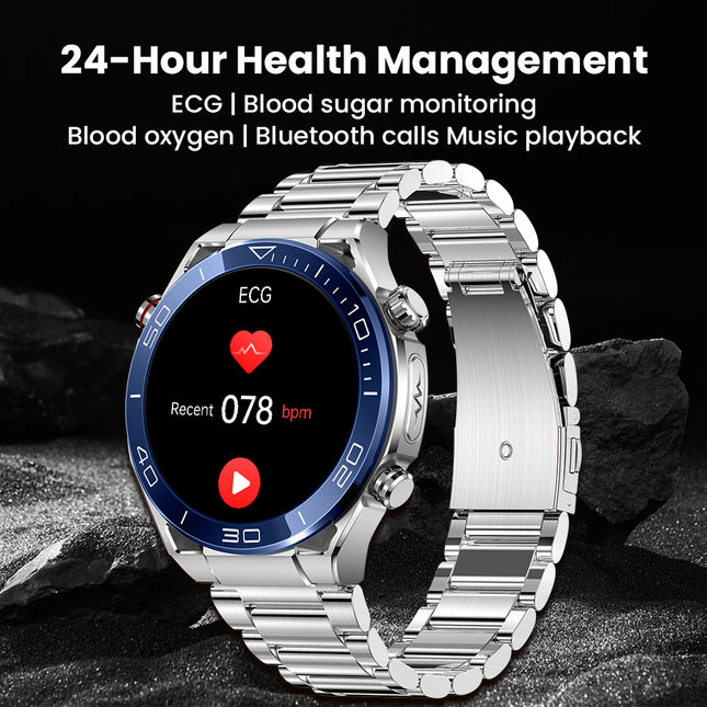 FITAOS ECG Blood Glucose Blood Pressure Monitoring Bluetooth Talk Sports Smartwatch