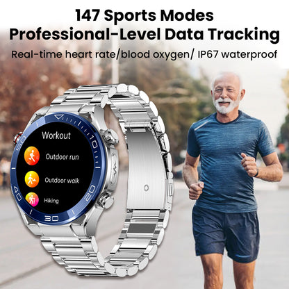 FITAOS Max 1 Heart rate Blood Glucose ECG/EKG Blood Pressure Monitoring Bluetooth Talk Smartwatch