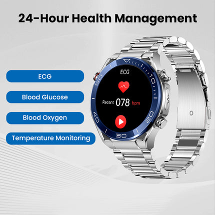 FITAOS Max 1 Heart rate Blood Glucose ECG/EKG Blood Pressure Monitoring Bluetooth Talk Smartwatch