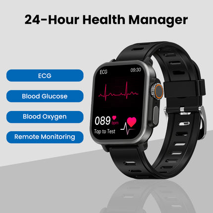 Fitaos VEE ECG/EKG Blood Glucose Blood Oxygen Heart Rate Monitoring Sport SmartWatch