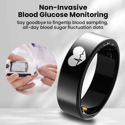 FITAOS R07 Blood Glucose ECG/EKG Blood Pressure Monitoring AI Health Analysis Smart Ring