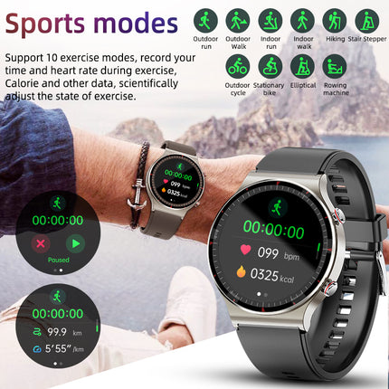 FITAOS 2025 New ECG+PPG Full Touch Screen Smart Watch with Blood Oxygen Blood Pressure Heart Rate