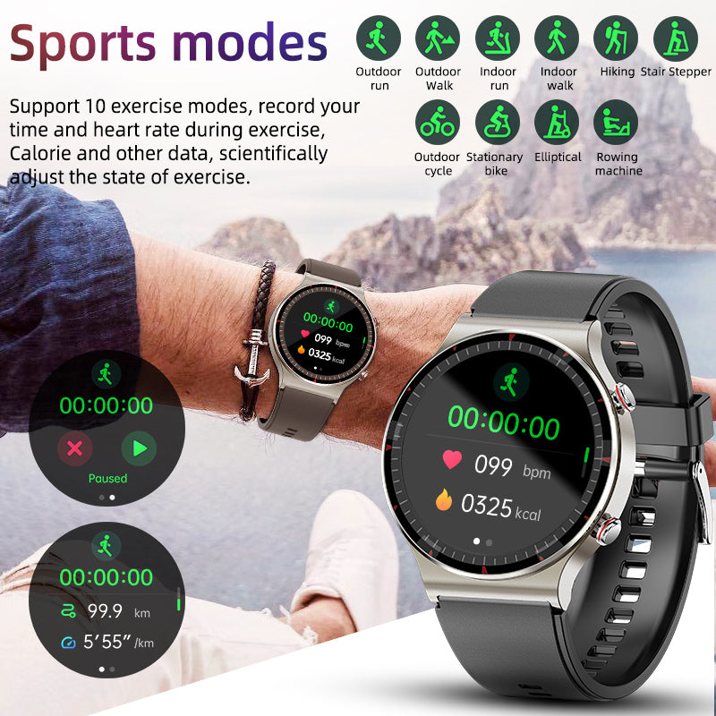 FITAOS 2024 New ECG+PPG Full Touch Screen Smart Watch with Blood Oxygen Blood Pressure Heart Rate