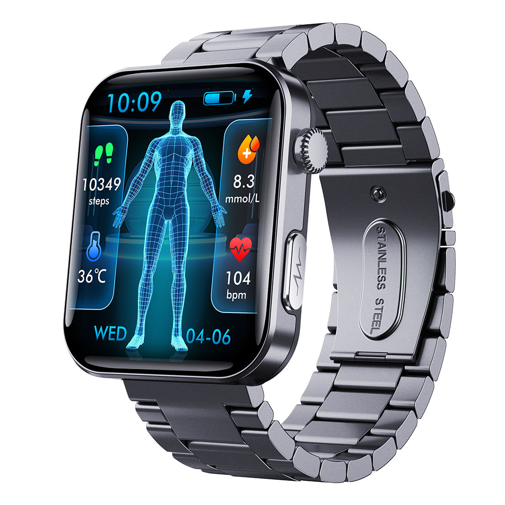 Fitaos Max 6 ECG blood glucose Uric acid cholesterol Stress monitoring Smartwatch