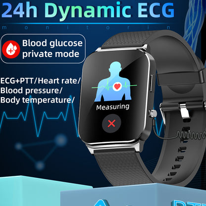 Fitaos HD Large-Screen Dynamic ECG Continuous Monitoring Blood Sugar Monitoring Smart Sports Watch