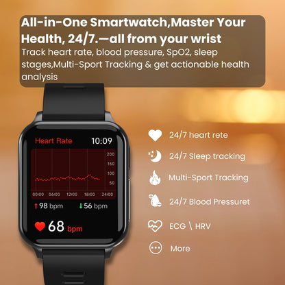 CFDA Certification Health ECG  Smartwatch With Blood Oxygen Heart Rate Monitor Sleep Monitoring Health Tracker Watch