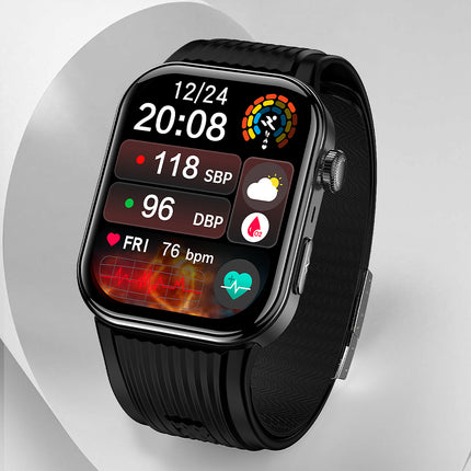 Fitaos Max 7 AI Analysis Air Pump Blood Pressure ECG Blood Sugar Blood Oxygen Monitoring SOS SmartWatch