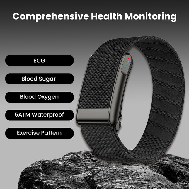 Fitaos ECG blood glucose blood oxygen Uric acid cholesterol monitoring Smart Bracelet Long Battery Life