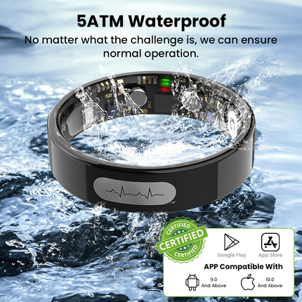 FITAOS R08 Blood Glucose ECG/EKG Blood Pressure Monitoring AI Health Analysis Smart Ring