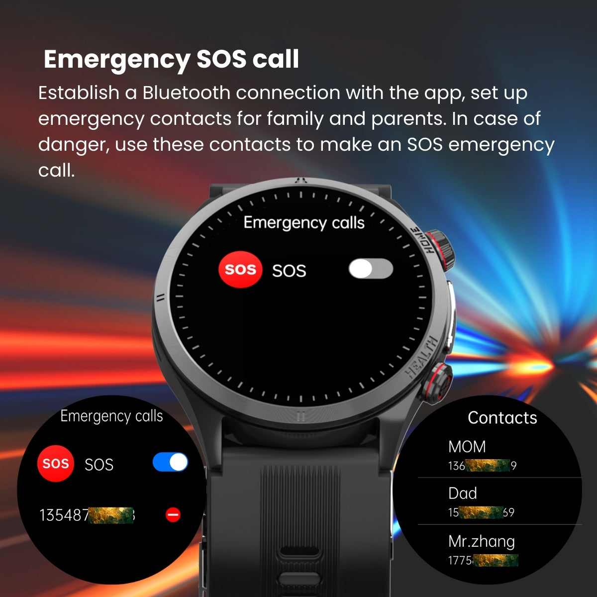 Fitaos Max 5 High Precision Air Pump Blood Pressure ECG Blood Sugar Blood Oxygen Monitoring SmartWatch