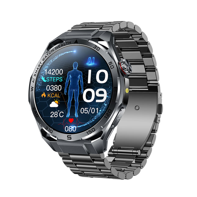 Fitaos P06 AI Analysis ECG Blood glucose Blood Oxygen monitoring Flashlight SOS Smartwatch