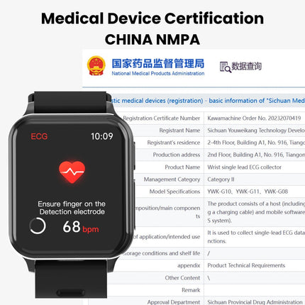 CFDA Certification Health ECG  Smartwatch With Blood Oxygen Heart Rate Monitor Sleep Monitoring Health Tracker Watch