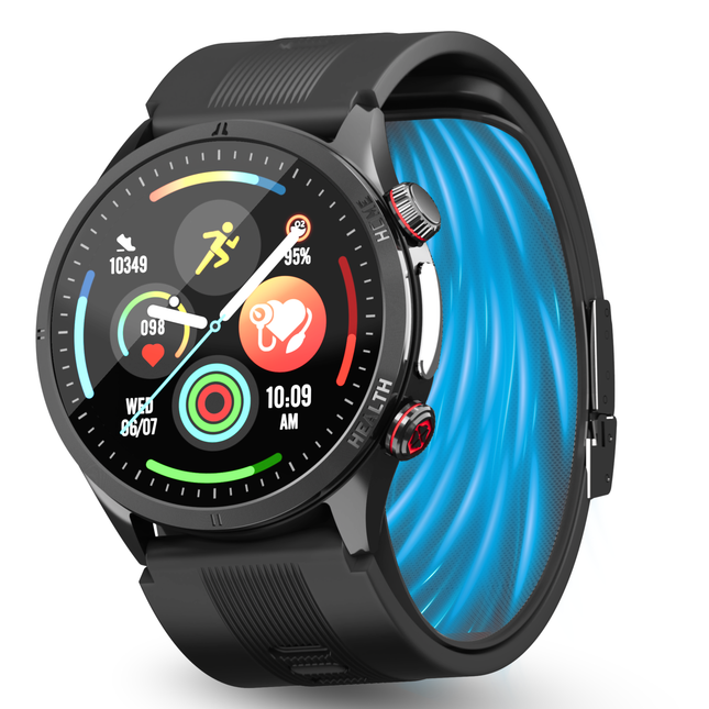 Fitaos Max 5 High Precision Air Pump Blood Pressure ECG Blood Sugar Blood Oxygen Monitoring SmartWatch