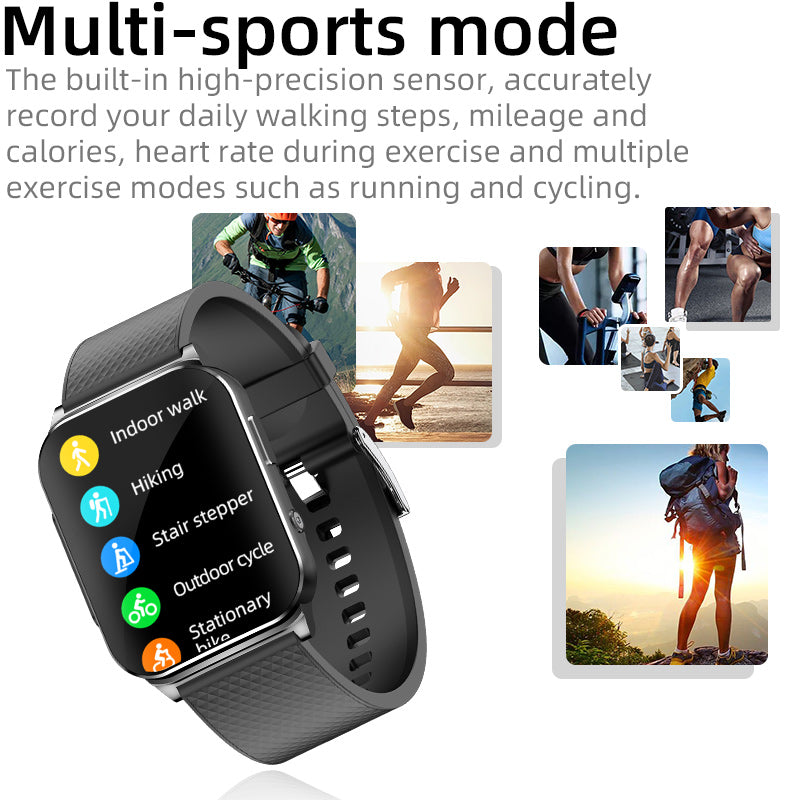 Fitaos HD Large-Screen Dynamic ECG Continuous Monitoring Blood Sugar Monitoring Smart Sports Watch