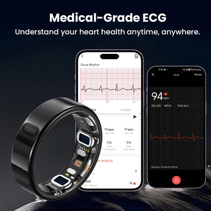 Fitaos V8 High-end Flagship Blood Glucose ECG/EKG Blood Pressure Monitoring AI Health Analysis Smart Ring