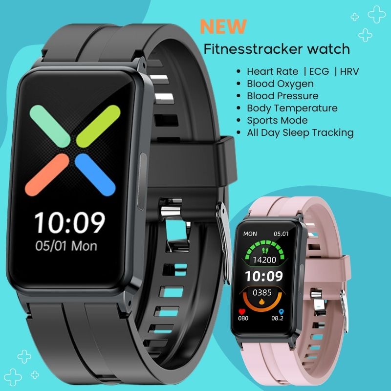 Upgraded Version Fitaos VKEP01 ECG Blood Oxygen Heart rate Blood Pressure Monitoring Watch